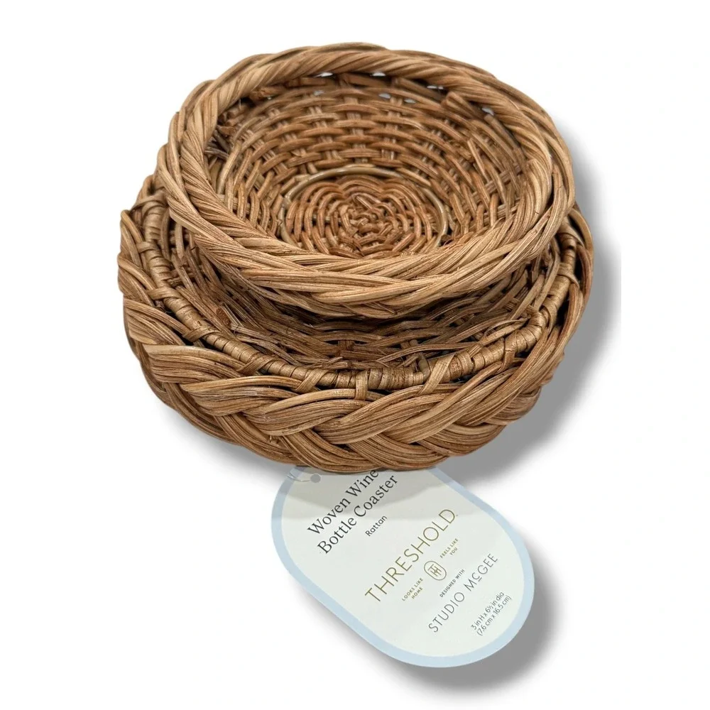 Braided Woven Rattan Wine Coaster - Threshold Studio McGee, Target